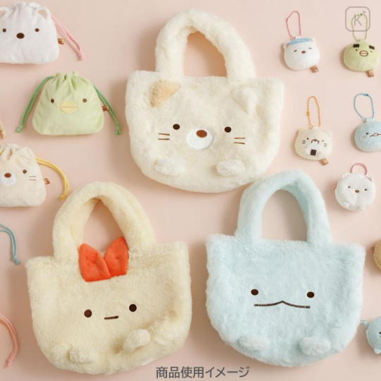 Japan San-X Fluffy Mini Tote Bag - Sumikko Gurashi : Neko Face - 5