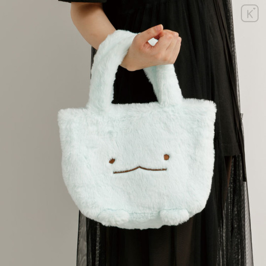 Japan San-X Fluffy Mini Tote Bag - Sumikko Gurashi : Tokage Face - 3