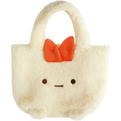 Japan San-X Fluffy Mini Tote Bag - Sumikko Gurashi : Ebifurai no Shippo Fried Shrimp Tail Face