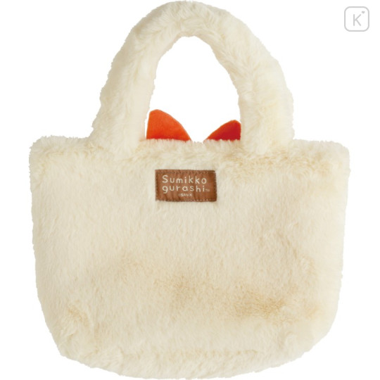 Japan San-X Fluffy Mini Tote Bag - Sumikko Gurashi : Ebifurai no Shippo Fried Shrimp Tail Face - 2