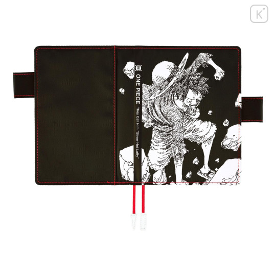 Japan Hobonichi Techo Cover for A6 Original - One Piece : Straw Hat Luffy Black - 2
