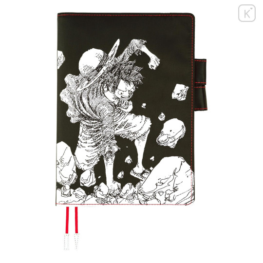 Japan Hobonichi Techo Cover for A5 Cousin - One Piece : Straw Hat Luffy Black - 1