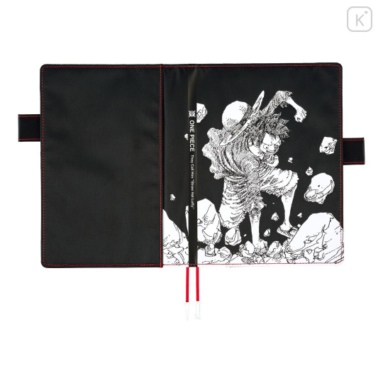 Japan Hobonichi Techo Cover for A5 Cousin - One Piece : Straw Hat Luffy Black - 2