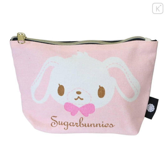 Japan Sanrio Canvas Cosmetic Pouch - Sugarbunnies : Face Pink - 1