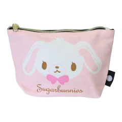 Japan Sanrio Canvas Cosmetic Pouch - Sugarbunnies : Face Pink