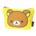 Japan San-X Canvas Cosmetic Pouch - Korilakkuma & Rilakkuma : Face Pink Yellow - 1
