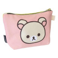 Japan San-X Canvas Cosmetic Pouch - Korilakkuma & Rilakkuma : Face Pink Yellow - 2