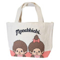 Japan Monchhichi Mini Tote Bag - Monchhichi-chan & Monchhichi-kun : Cherry Pink - 1