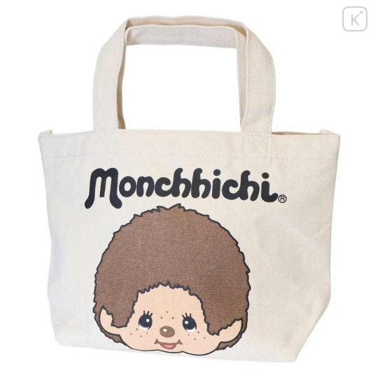 Japan Monchhichi Mini Tote Bag - Monchhichi-chan & Monchhichi-kun : Face Smile - 1