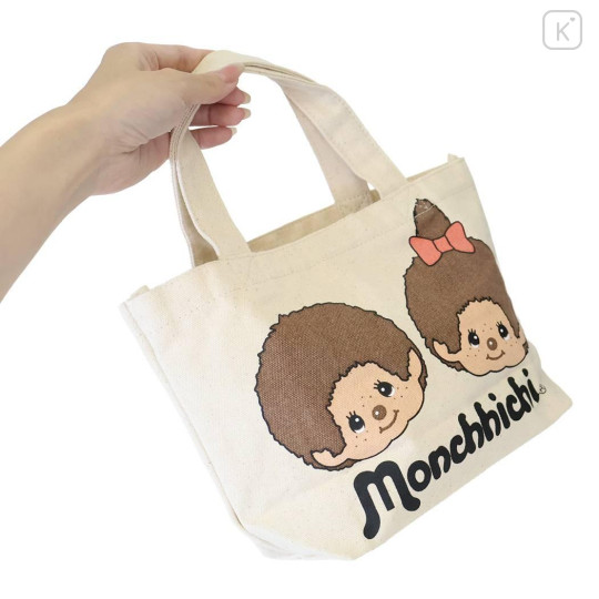 Japan Monchhichi Mini Tote Bag - Monchhichi-chan & Monchhichi-kun : Face Smile - 2