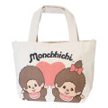 Japan Monchhichi Mini Tote Bag - Monchhichi-chan & Monchhichi-kun : Heart - 1