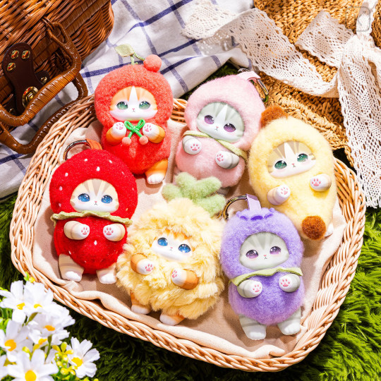 Japan Mofusand Secret Kiramekko Mascot Keychain - Fruity Cat Blind Box - 2
