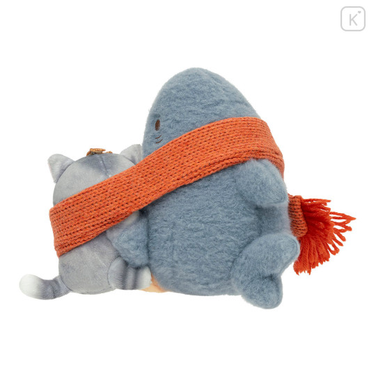 Japan Mofusand Plush Toy - Friendly Scarf Shark Cat & Chibi Cat - 5