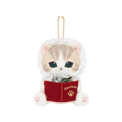 Japan Mofusand Mascot Holder - Brown and White Reading Cat