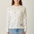 Japan Mofusand Waffle Long-Sleeve T-Shirt (L) - Polka Dot Pattern White - 5