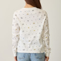 Japan Mofusand Waffle Long-Sleeve T-Shirt (L) - Polka Dot Pattern White - 7