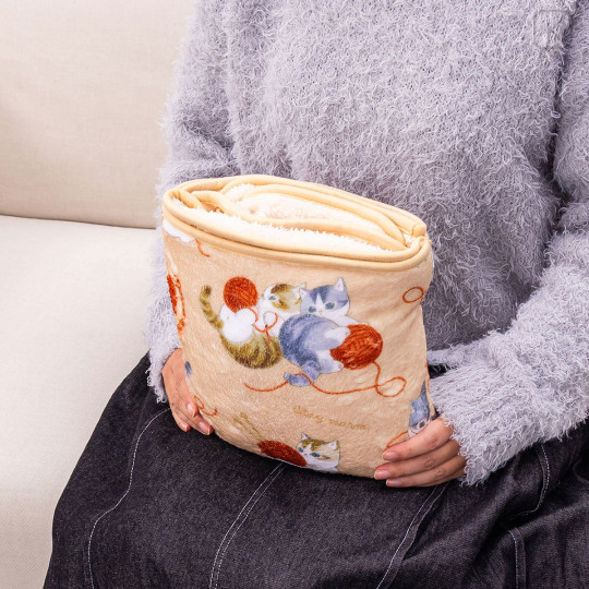 Japan Mofusand Warm 3-Way Blanket with Storage Pocket - Yarn - 5