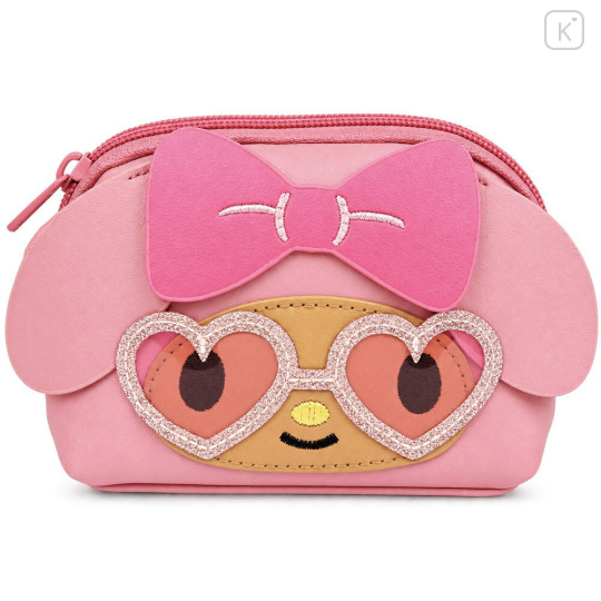 Japan Sanrio Mascot Cosmetic Pouch - My Melody : Tan Sunburned Heart Sunglasses - 1