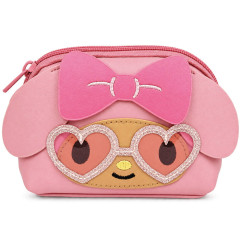 Japan Sanrio Mascot Cosmetic Pouch - My Melody : Tan Sunburned Heart Sunglasses
