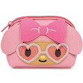 Japan Sanrio Mascot Cosmetic Pouch - My Melody : Tan Sunburned Heart Sunglasses - 1