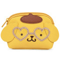 Japan Sanrio Mascot Cosmetic Pouch - Pompompurin : Tan Sunburned Heart Sunglasses - 1