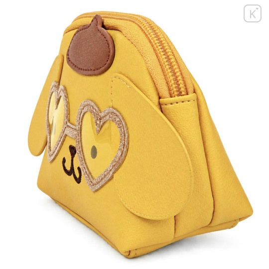Japan Sanrio Mascot Cosmetic Pouch - Pompompurin : Tan Sunburned Heart Sunglasses - 2