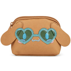Japan Sanrio Mascot Cosmetic Pouch - Cinnamoroll : Tan Sunburned Heart Sunglasses
