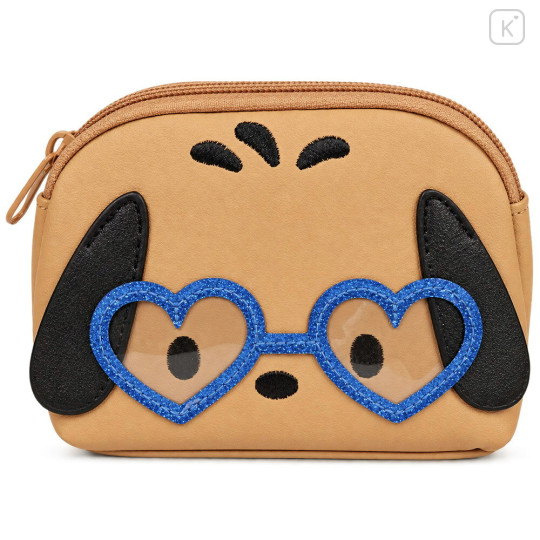 Japan Sanrio Mascot Cosmetic Pouch - Pochacco : Tan Sunburned Heart Sunglasses - 1
