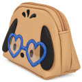 Japan Sanrio Mascot Cosmetic Pouch - Pochacco : Tan Sunburned Heart Sunglasses - 2