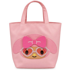 Japan Sanrio Mini Tote Bag - My Melody : Tan Sunburned Heart Sunglasses Pink