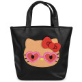 Japan Sanrio Mini Tote Bag - Hello Kitty : Tan Sunburned Heart Sunglasses Black - 1