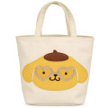 Japan Sanrio Mini Tote Bag - Pompompurin : Tan Sunburned Heart Sunglasses - 1