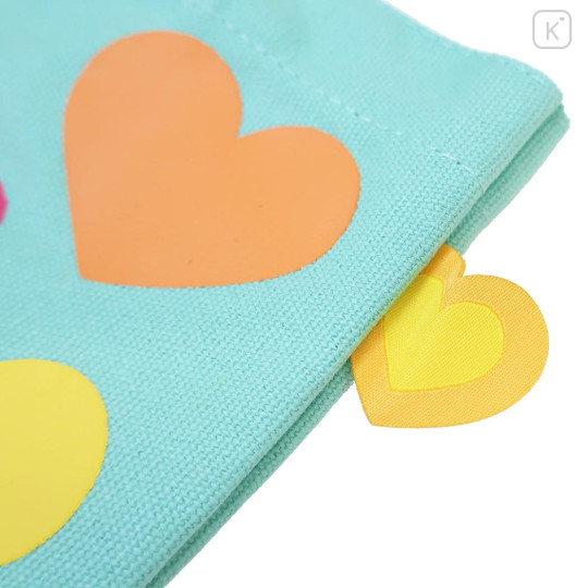 Japan Sanrio Mini Tote Bag - Usahana : Face Smile Turquoise Blue - 4