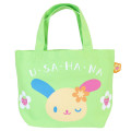 Japan Sanrio Mini Tote Bag - Usahana : Face Wink Sharp Green - 1