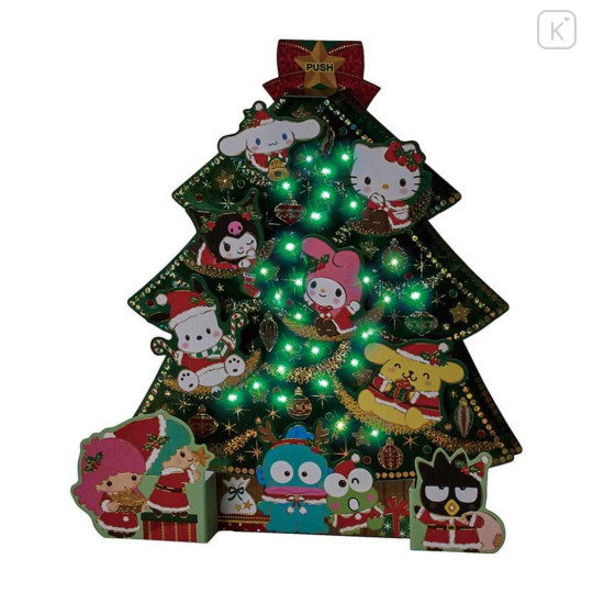 Japan Sanrio 3D Greeting Card - Hapidanbui Boys & Characters Christmas Tree & Light Decoration - 1