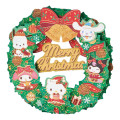 Japan Sanrio 3D Greeting Card - Characters Christmas Wreath - 1