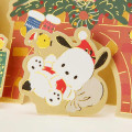 Japan Sanrio 3D Greeting Card - Pochacco : Christmas Tree & Fireplace - 4