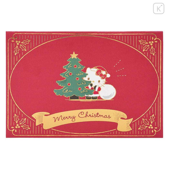 Japan Sanrio 3D Greeting Card - Hello Kitty & Tiny Chum : Christmas Tree & Snowman - 2