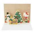Japan Sanrio 3D Greeting Card - Hello Kitty & Tiny Chum : Christmas Tree & Snowman - 3