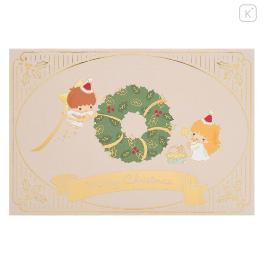 Japan Sanrio 3D Greeting Card - Little Twin Stars : Christmas Wreath - 2