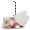 Japan Miffy Mascot Holder - Miffy Check Sleeping Friend Pink - 2