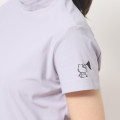 Japan Sanrio Ribbed Mock Neck Top with Hem Logo (L) - Hello Kitty : Sanrio Sports Lavender - 7