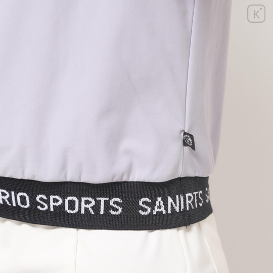 Japan Sanrio Ribbed Mock Neck Top with Hem Logo (L) - Hello Kitty : Sanrio Sports Lavender - 8