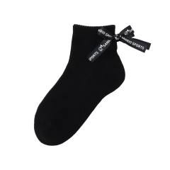Japan Sanrio Back Ribbon Crew Socks - Hello Kitty : Sanrio Sports Black