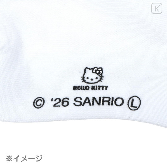 Japan Sanrio Back Ribbon Crew Socks - Hello Kitty : Sanrio Sports Black - 6