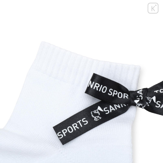 Japan Sanrio Back Ribbon Crew Socks - Hello Kitty : Sanrio Sports White - 4