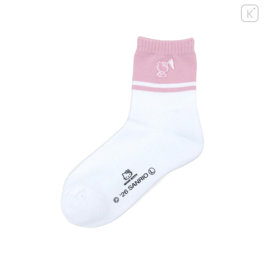 Japan Sanrio Line Crew Socks - Hello Kitty : Sanrio Sports Pink - 1