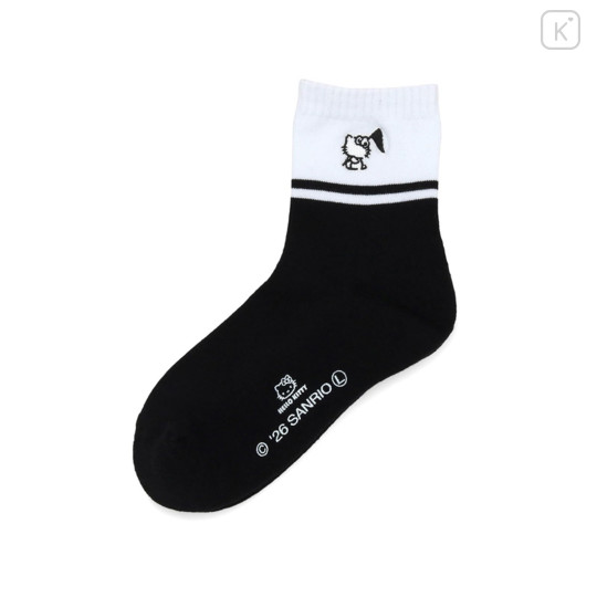 Japan Sanrio Line Crew Socks - Hello Kitty : Sanrio Sports Black - 1