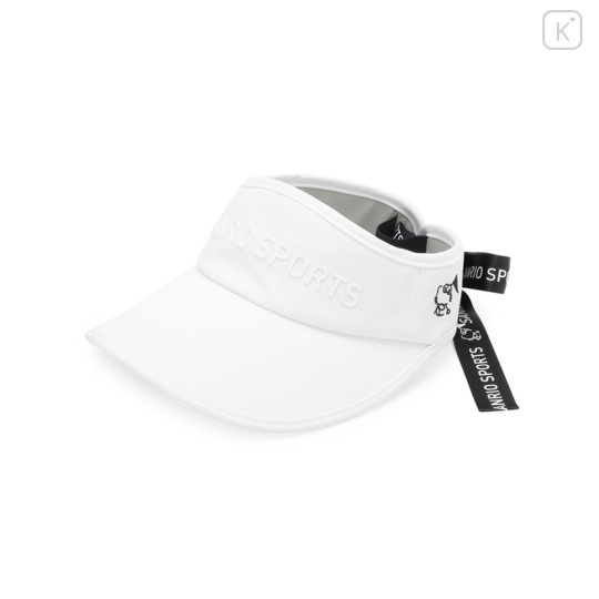 Japan Sanrio Sun Visor with Logo Ribbon - Hello Kitty : Sanrio Sports White - 1