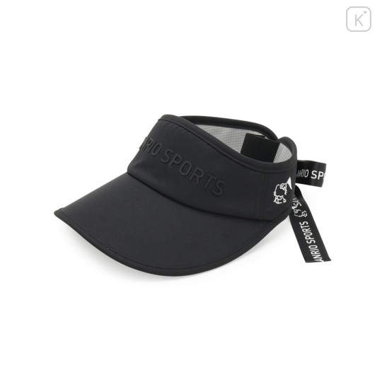 Japan Sanrio Sun Visor with Logo Ribbon - Hello Kitty : Sanrio Sports Black - 1
